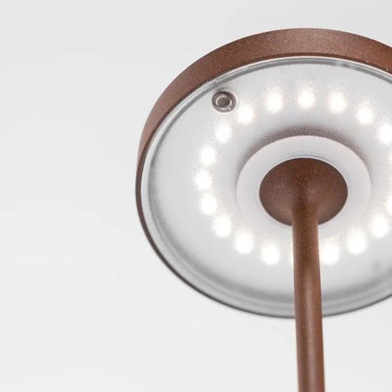 Lampe De Table Led Poldina Reverso White, Rechargeable Et Dimmable Avec Une Autonomie Allant JusquÀ 12 Heures. Ip65 Extérieur