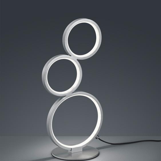 Lampe de table LED RONDO à intensité variable avec 3 anneaux, hauteur 45cm, argent