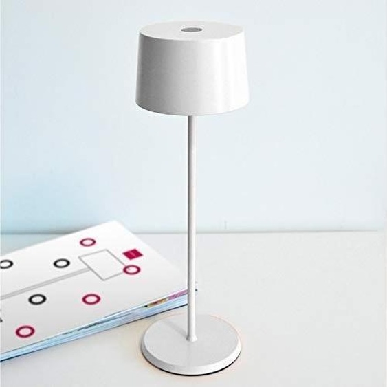 Lampe de table LED Zafferano Olivia Pro, or jaune, rechargeable et dimmable - 2200-2700-3000K, 9 heures à puissance maximale
