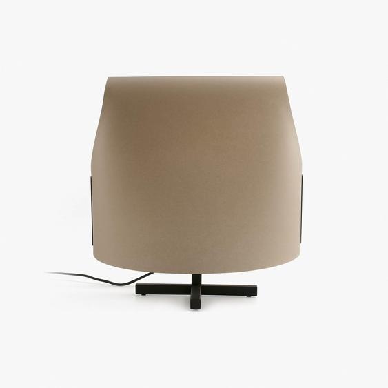 Lampe de table LUANG M E27 15W acier noir, parchemin camel L:42cm H:46.5cm dimmable