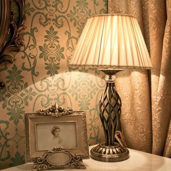 Lampe de table, métal laiton beige , douille E14, H 55cm