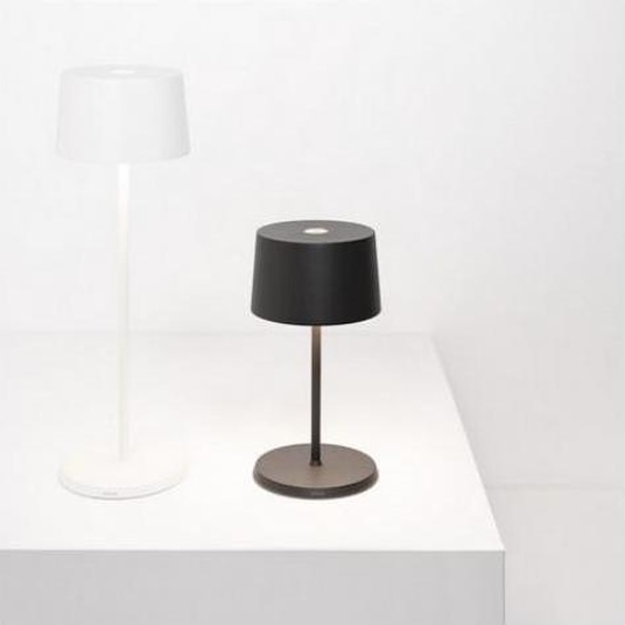 Lampe de table mini LED Zafferano Olivia Pro, or jaune, rechargeable et dimmable - 2200-2700-3000K, 9 heures à puissance maximale