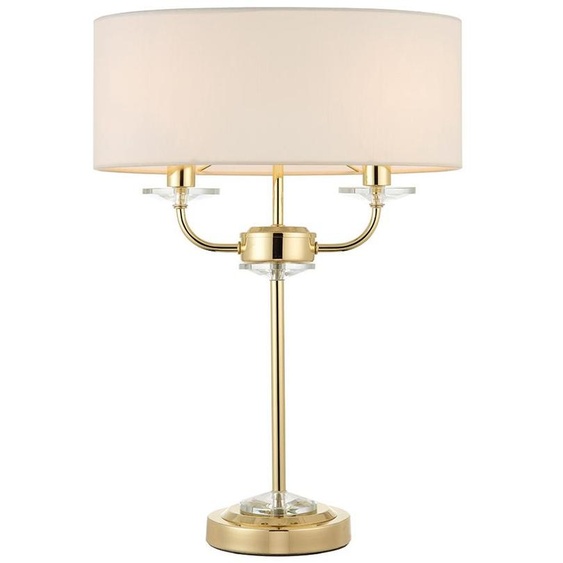 Lampe de table NIXON en laiton, 2xE14x15W, métal, dimensions : 54x38x38 cm, IP20, Endon