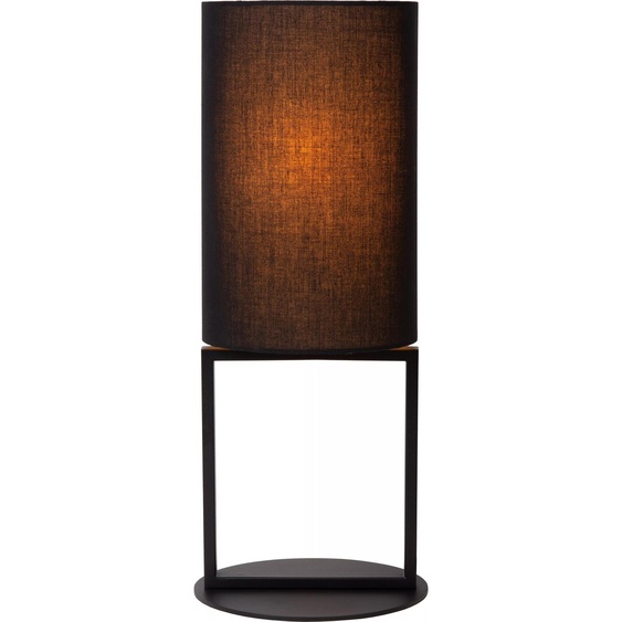 Lampe de table noire avec abat-jour de 50 cm, culot E27, Herman Lucide
