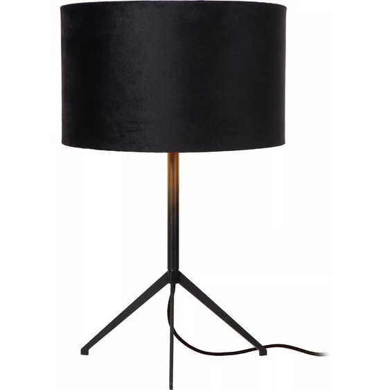 Lampe de table noire avec abat-jour en velours, E27, Tondo Lucide