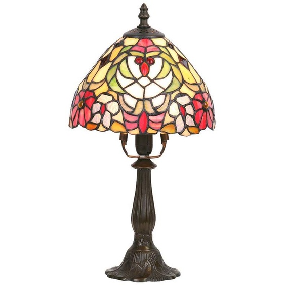 Lampe de table Rabalux 8089 Mirella, E14, bronze-argent-multicolore, ronde, style classique, ø200 mm