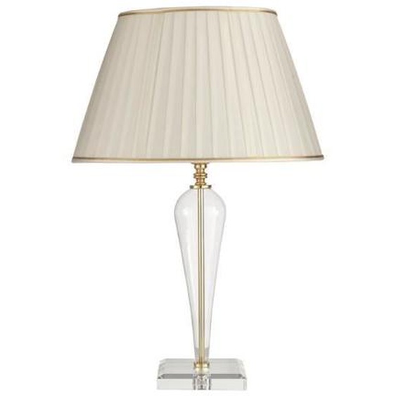 Lampe de table - RAVEL - Grand modèle - Verre fait main - Abat-jour en tissu - Couleur OR
