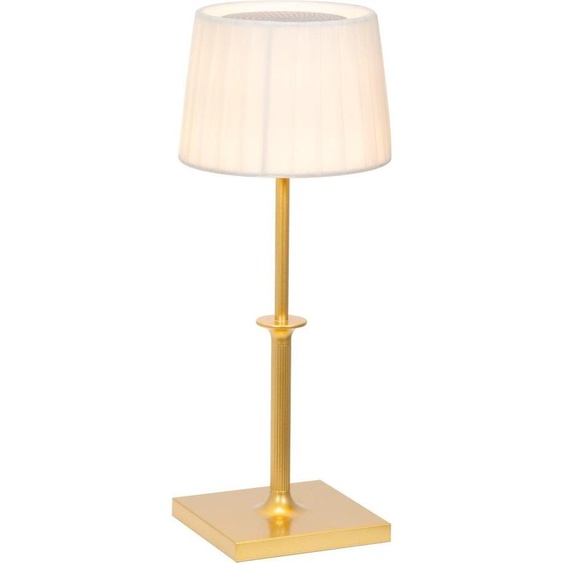 Lampe de table rechargeable à LED Poldina Classic Zafferano avec variateur tactile - Design élégant sans fil, couleur or