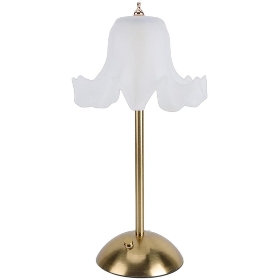 Lampe de table rétro avec abat-jour à motifs floraux, LED, rechargeable, àtactile, 32 cm