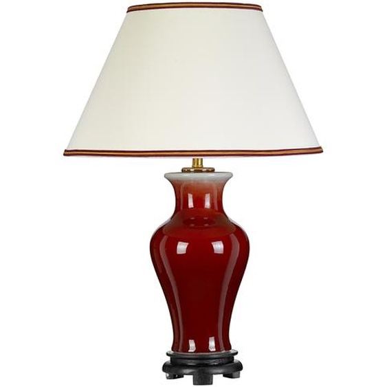 Lampe de table rouge en céramique avec abat-jour Majin E27 60W Designers Lightbox