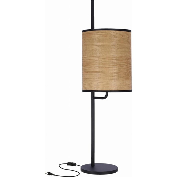 Lampe de table scandinave ZETA - 1xE27, 40 W, noire / marron