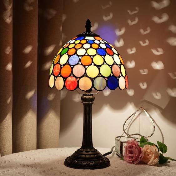 Lampe de table Tiffany en vitrail, design rétro