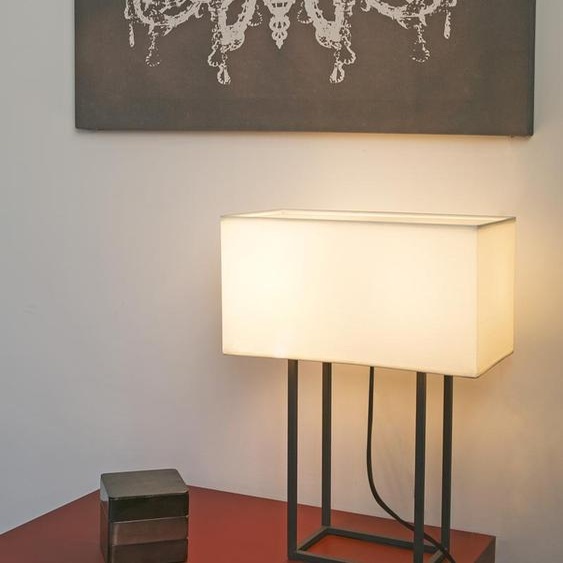 Lampe de table VESPER 2 flammes brun foncé, beige