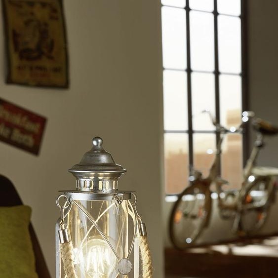 Lampe de table vintage 33cm argenté antique clair