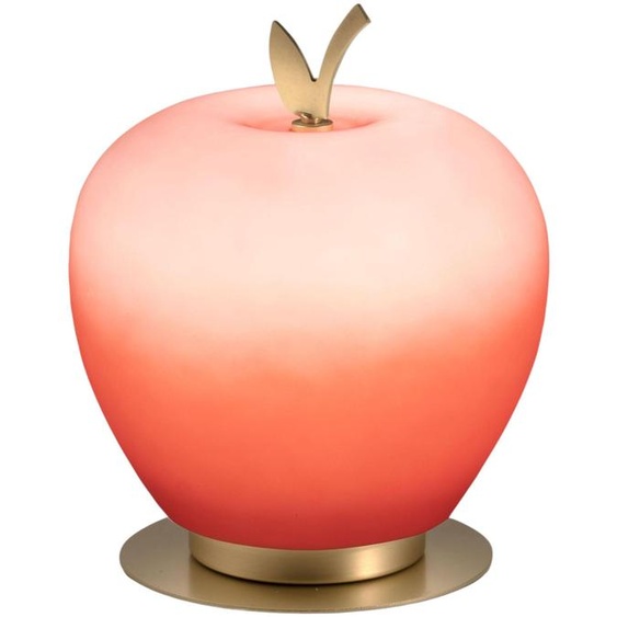 Lampe De Table Wendy, Led Intégrée 8 W, 3000 K, Rouge Et Laiton Satiné, Variateur Tactile, Verre Soufflé - Design Élégant