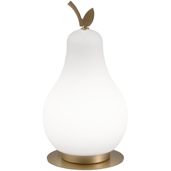 Lampe De Table Wilma 8W Led Intégrée 3000K Blanc/Laiton Satiné, Variateur Tactile, Ip20, 230V, Design En Métal Et Verre - Wilma