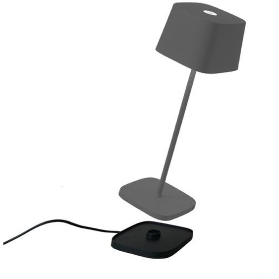 Lampe de table Zafferano Ofelia Mini - Lampe dextérieur LED rechargeable - 30 cm - Gris