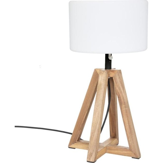 Lampe de terrasse Matia, cadre en bois dacacia, hauteur 58 cm