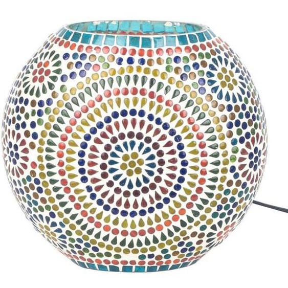 Lampe Decorative - ORIGEN Home Decor Lampe de Table en Mosaïque Ovale Multicolore - 13x25x25cm