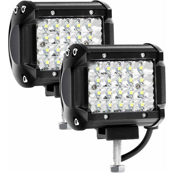 LAMPE DECORATIVE Phare LED 12V 144W 4 - IP67 pour voiture/camion (2PCS)