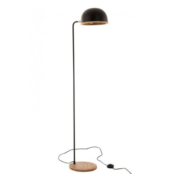 Lampe Evy Metal/Bois Noir/Naturel - Noir - Bois / Métal - L 26 x l 26 x H 130 cm - Lampadaire