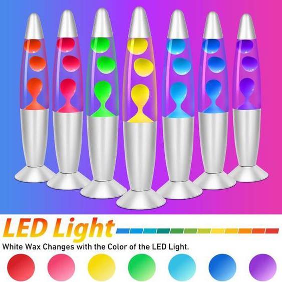 Lampe Lave LED Multicolore - Lampe à Lave LED à Mouvement liquide de Cire - Lampe Magma, Lampe Lave Fusée - Verre Robuste