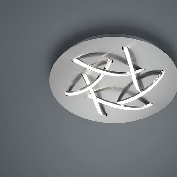 Lampe LED de chambre à coucher insolite Ø 45cm nickel mat/blanc avec switch dimmer