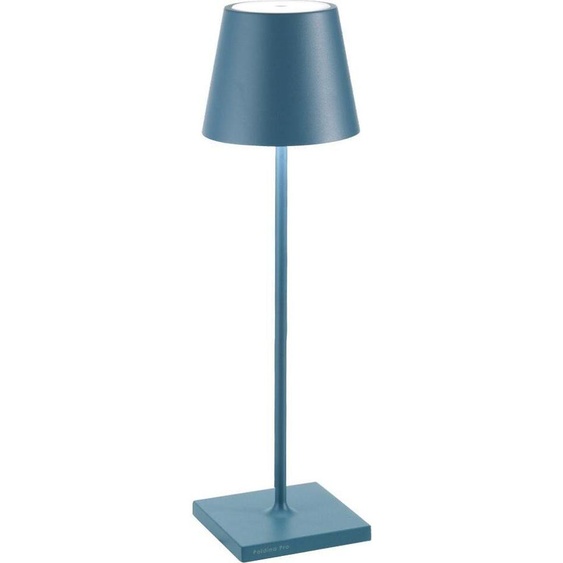 Lampe LED Poldina Pro Bleu Avio rechargeable IP65 usage extérieur, dimmable avec autonomie jusquà 12 heures