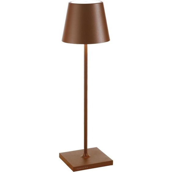 Lampe LED Poldina Pro Corten rechargeable IP65 usage extérieur, dimmable avec autonomie jusquà 12 heures