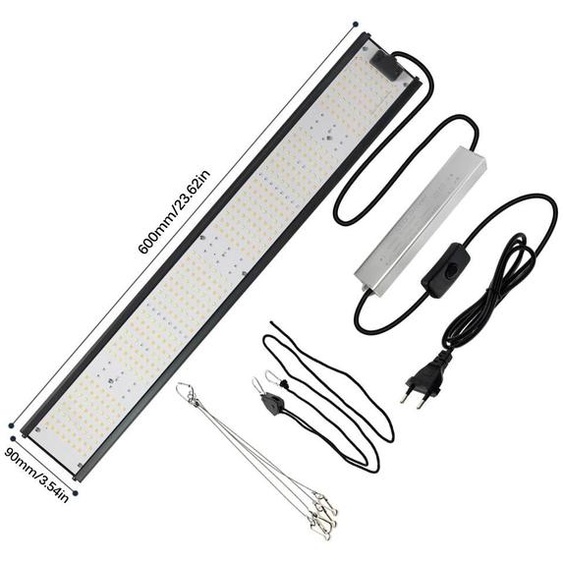 Lampe LED pour plantes - Quantum Board - 85 W LM281B - 110–240 V, prise européenne - Boîtier en aluminium - Pour serre et culture hydroponique
