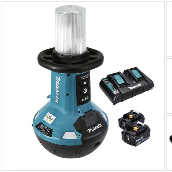Lampe LED sans fil Makita DML 810 PF 18 / 36 V ( 2 x 18 V ) 5500 lm IP54 + 2 batteries 3,0 Ah + double chargeur