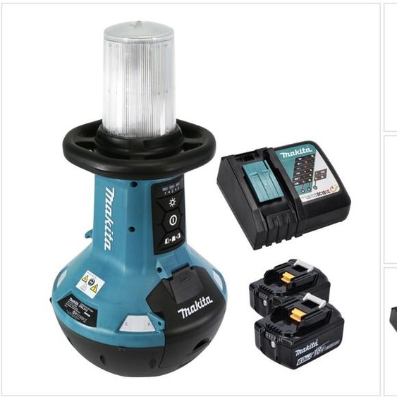 Lampe LED sans fil Makita DML 810 RG 18 / 36 V ( 2 x 18 V ) 5500 lm IP54 + 2 batteries 6,0 Ah + chargeur