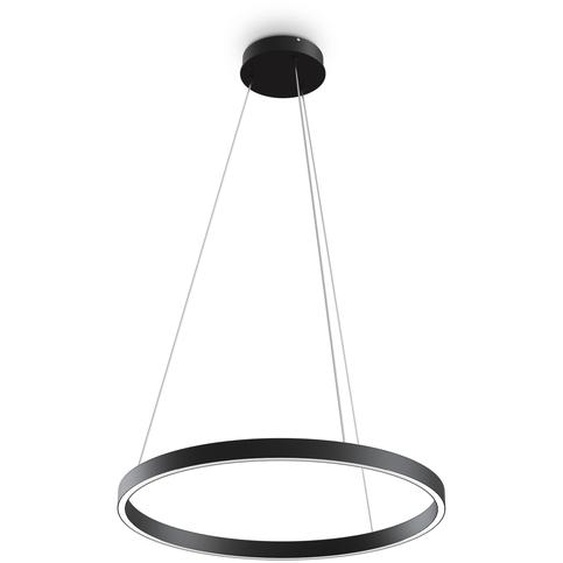 Lampe LED suspendue, aluminium noir, H 120 cm