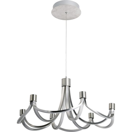 Lampe LED suspendue, métal, nickel, L 55 cm