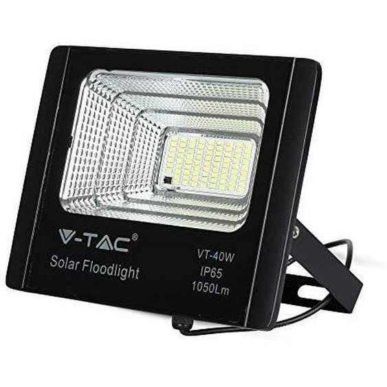Lampe LED - V-TAC - VT-40W 94008 - Noir - 40 W - Blanc froid - Energie solaire