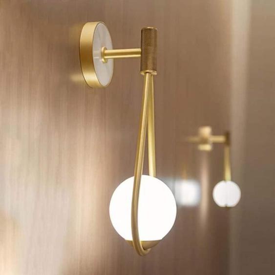 Lampe murale nordique,YSTP Applique murale en métal en verre en forme de goutte pour la salle à manger, chambre, lumière blanc
