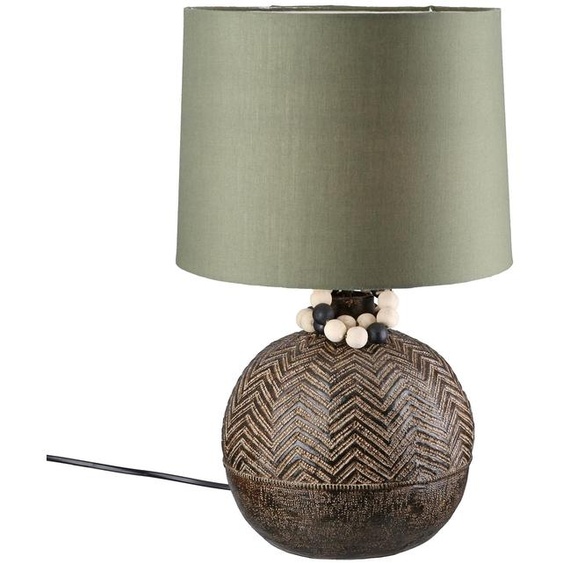 Lampe NAIROBI - marron, vert - résine synthétique - hauteur 43 cm x Ø 25 cm - lampe