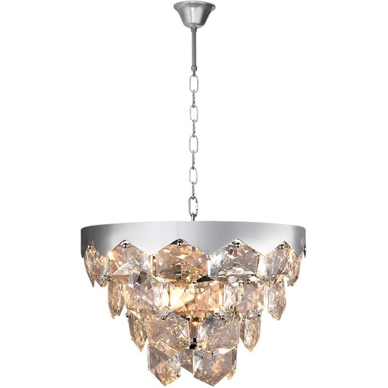 Lampe pendante en cristal 6x40W, E14, chrome, hauteur réglable, variateur, GRACE ML5993, Milagro
