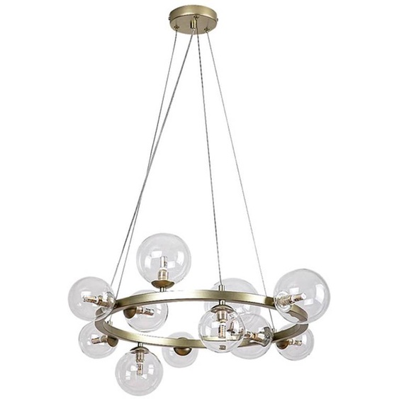 Lampe pendante Glamour boules en verre doré sur anneau pour salon salle à manger 11xG9 28W ASLOV Rabalux