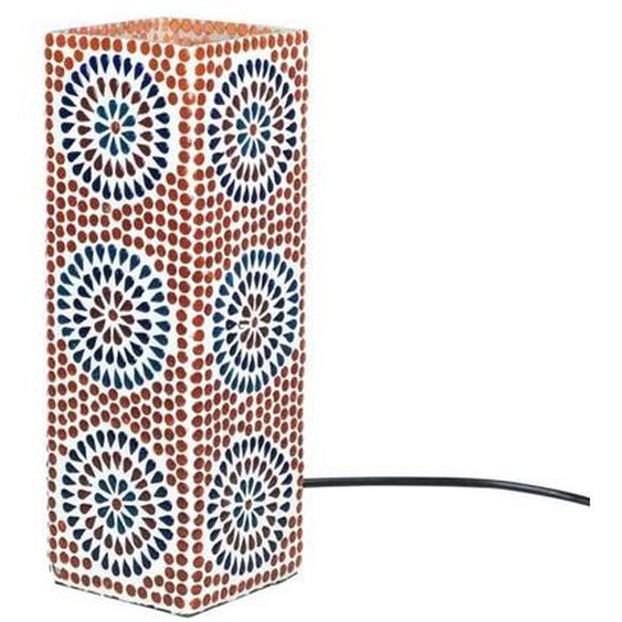 Lampe - SIGRIS - Lampe De Mosaïque Rectangulaire - Multicolore - 31,5 cm x 11 cm x 11 cm - Verre