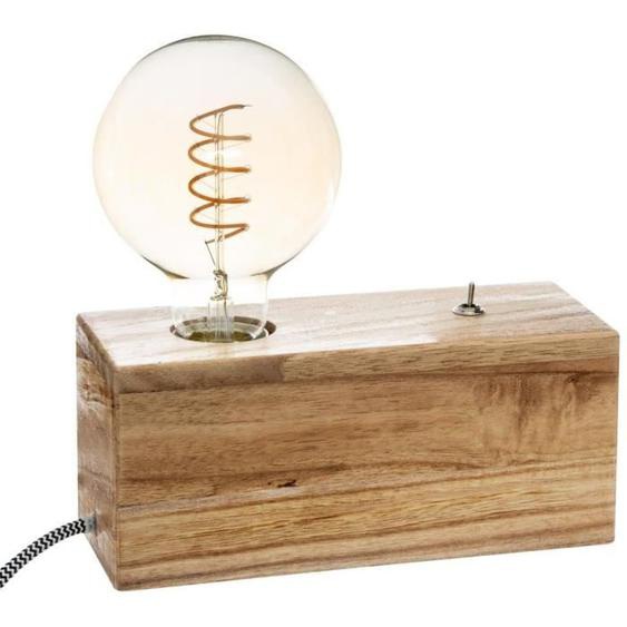 Lampe socle Tibu en bois - Beige - Atmosphera createur dinterieur