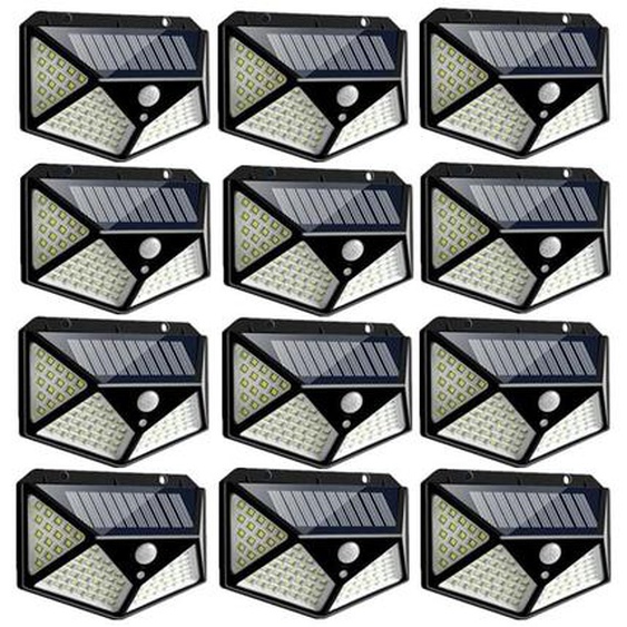 Lampe solaire 100LED IP65 étanche extérieur - 12 Pack