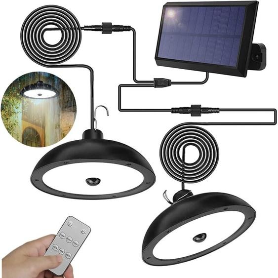 Lampe solaire dextérieur avec capteur de corps humain et télécommande, étanche et luminosité réglable, adaptée aux jardins, poulaillers, balcons et