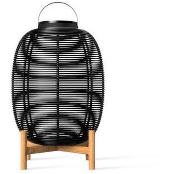 Lampe solaire dextérieur Tika Large plastique fibre végétale noir / Lanterne LED - H 69 cm - Vincent Sheppard