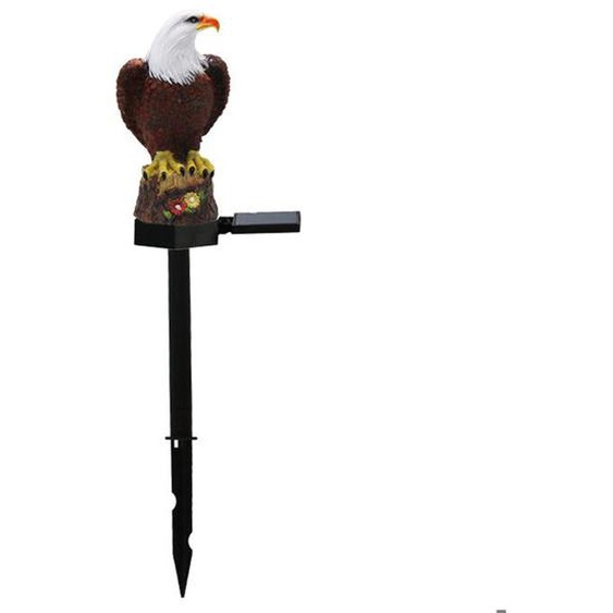 Lampe solaire en résine en forme daigle Lampe en résine pour animaux Lampe de patio Lampe de pelouse Lampe décorative de jardin