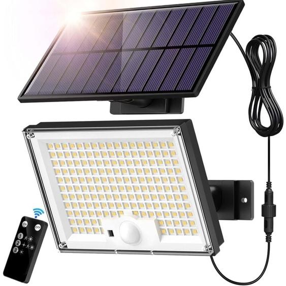Lampe Solaire Extérieur 172 LED 3 Modes Lumière Solaire Extérieure Détecteur de Mouvement, Lampe Solaire IP65 Eclairage Exterieur Solaire, LED Spot