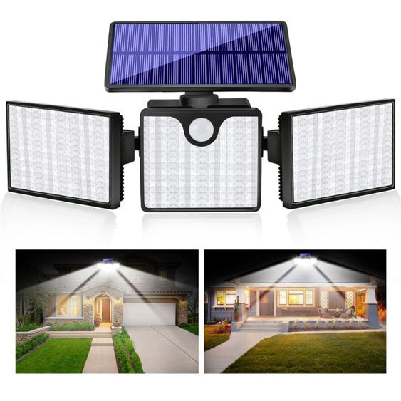 Lampe Solaire Extérieur 266 led Lumière Solaire Extérieure Détecteur de Mouvement, Lampe Solaire IP65 Eclairage Exterieur Solaire, led Spot Solaire