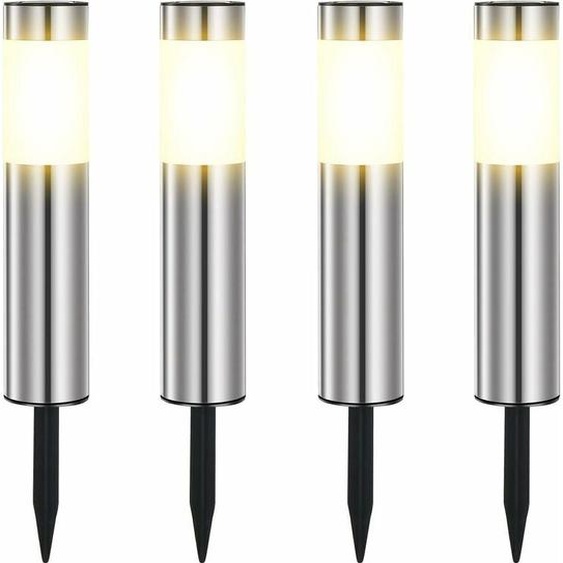 Lampe Solaire Exterieur, En Acier Inoxydable Solaire Exterieur Jardin led éTanches IP65 Pour Le Patio, La Pelouse, Les Chemins Et Les Sentiers De La