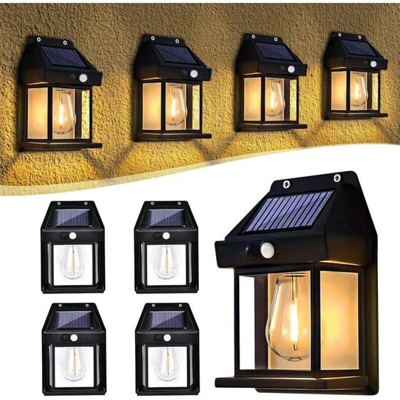 Lampe Solaire Exterieur, Lampe Murale Solaire avec Détecteur de Mouvement, 3 Modes Applique extérieure Murale Solaire, IP65 Imperméable, Pour Jardin,