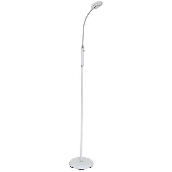 Lampe sur pied - FANTASIA - Safrane - Blanc + Chrome - 1 x LED 5W - Intérieur